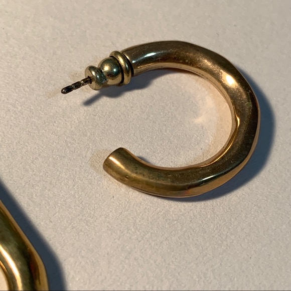 [Vintae brass asymmetrical earrings] - Picture 3 of 4